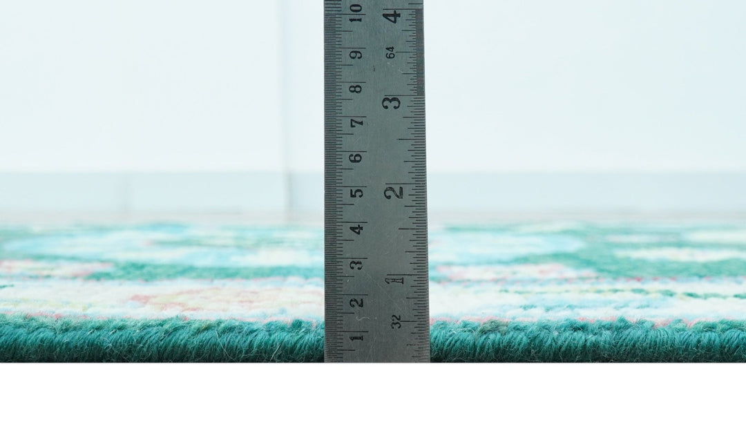 Traditional Khotan Design Teal 3x5 Hand knotted Wool Area Rug - The Rug Decor