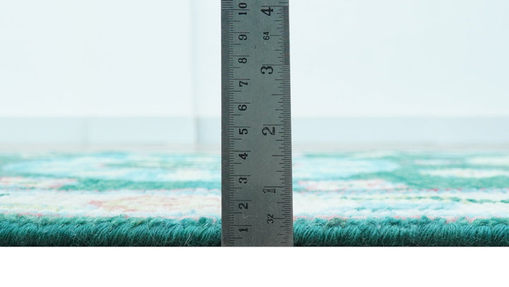 Traditional Khotan Design Teal 3x5 Hand knotted Wool Area Rug - The Rug Decor