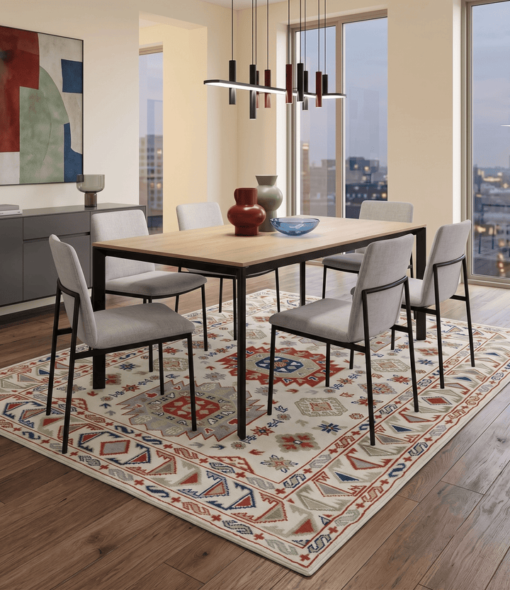 Traditional Mamluk design Ivory, Rust and Olive Hand knotted Multi Size wool rug - The Rug Decor