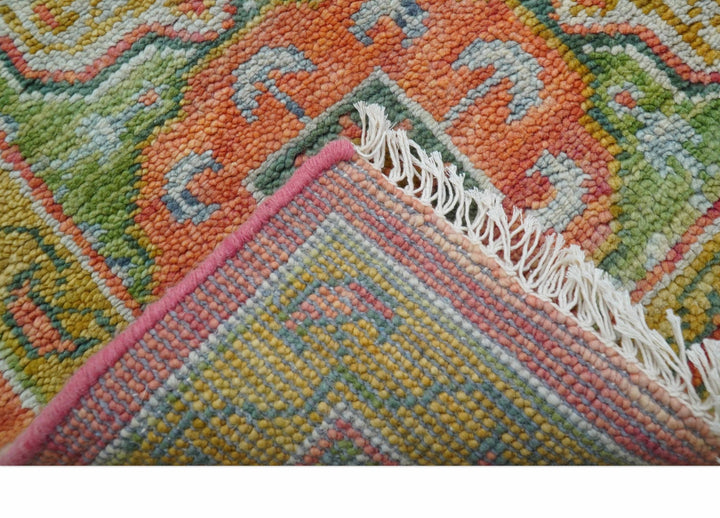 Traditional Mamluk Design Orange Hand knotted 8x10 Wool Rug - The Rug Decor