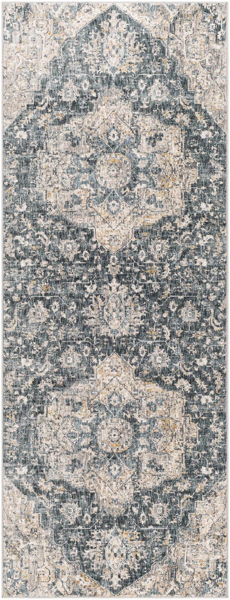 Traditional Medallion Charcoal And Camel Area Rug - The Rug Decor