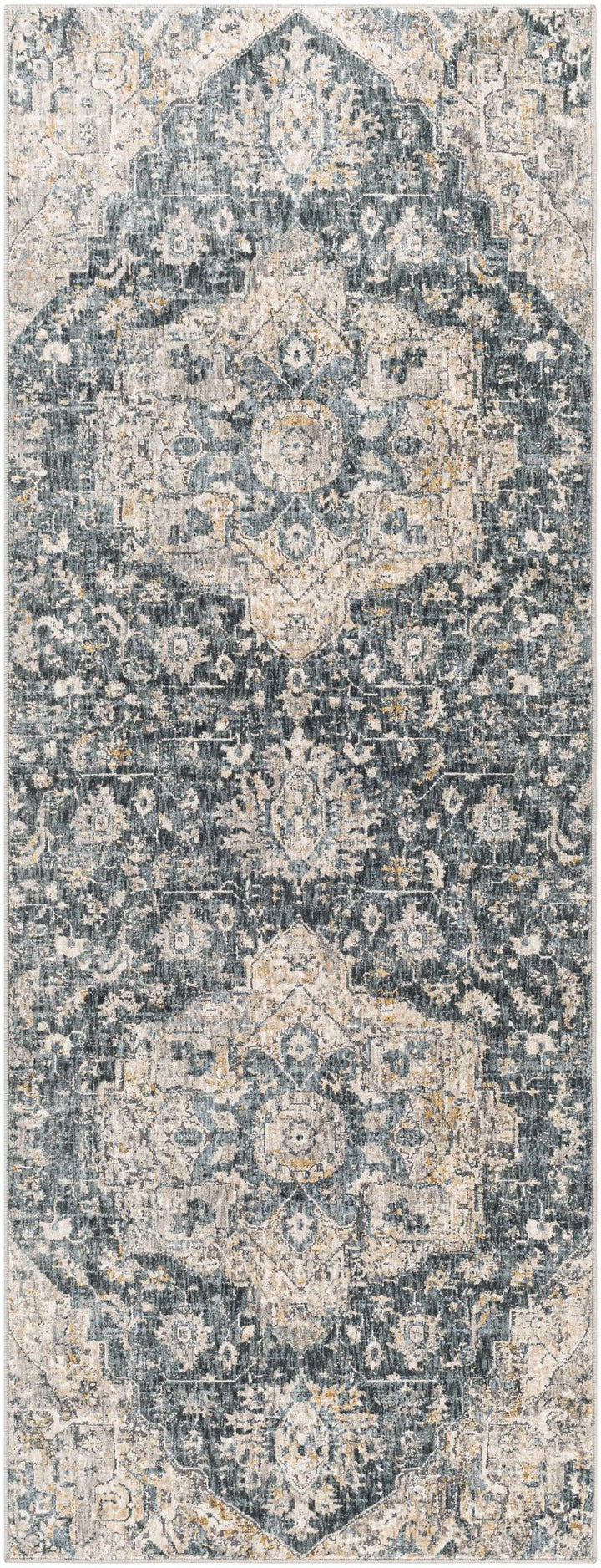 Traditional Medallion Charcoal And Camel Area Rug - The Rug Decor