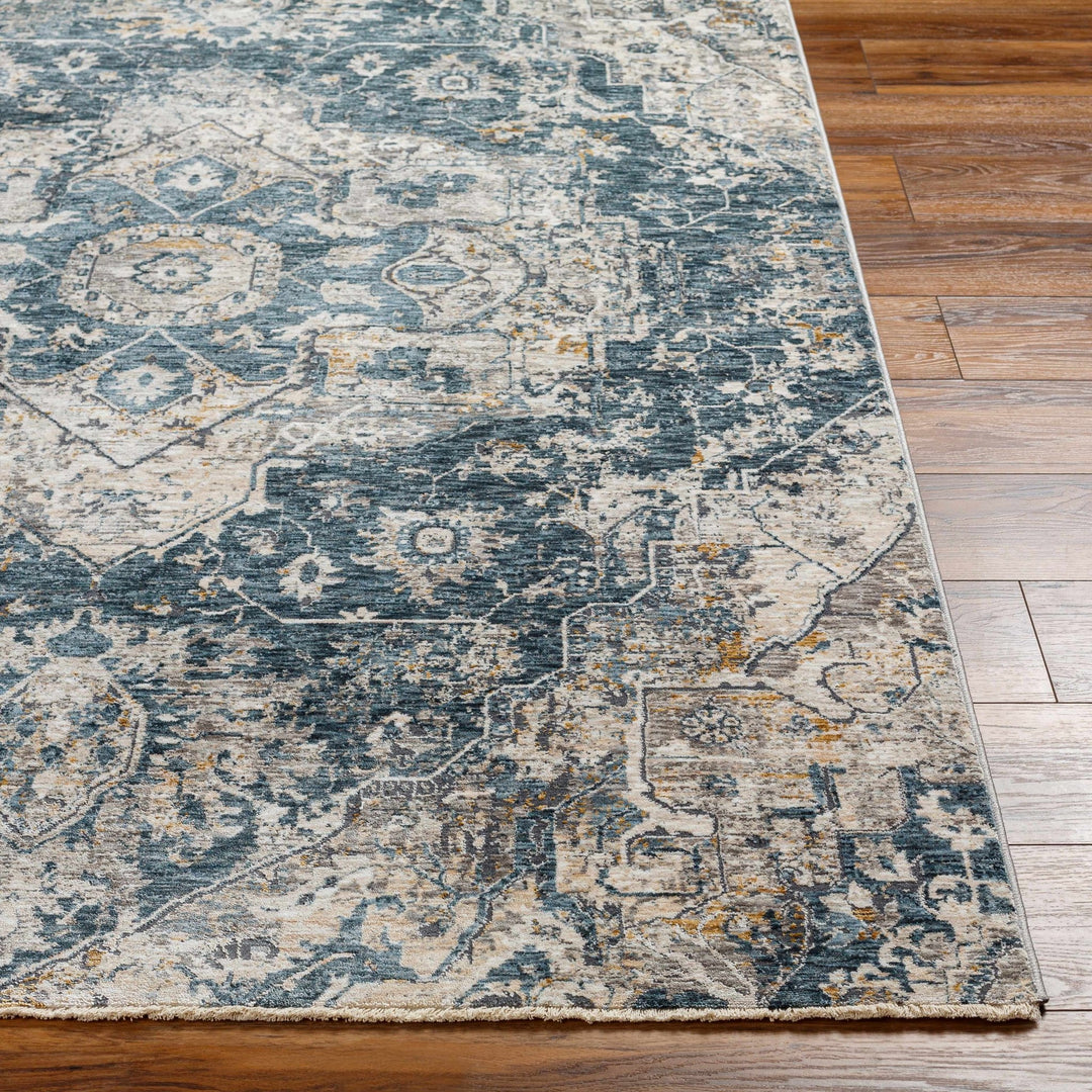 Traditional Medallion Charcoal And Camel Area Rug - The Rug Decor