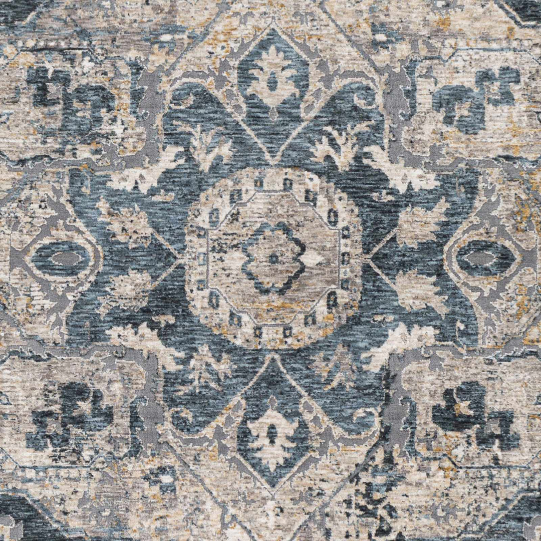Traditional Medallion Charcoal And Camel Area Rug - The Rug Decor