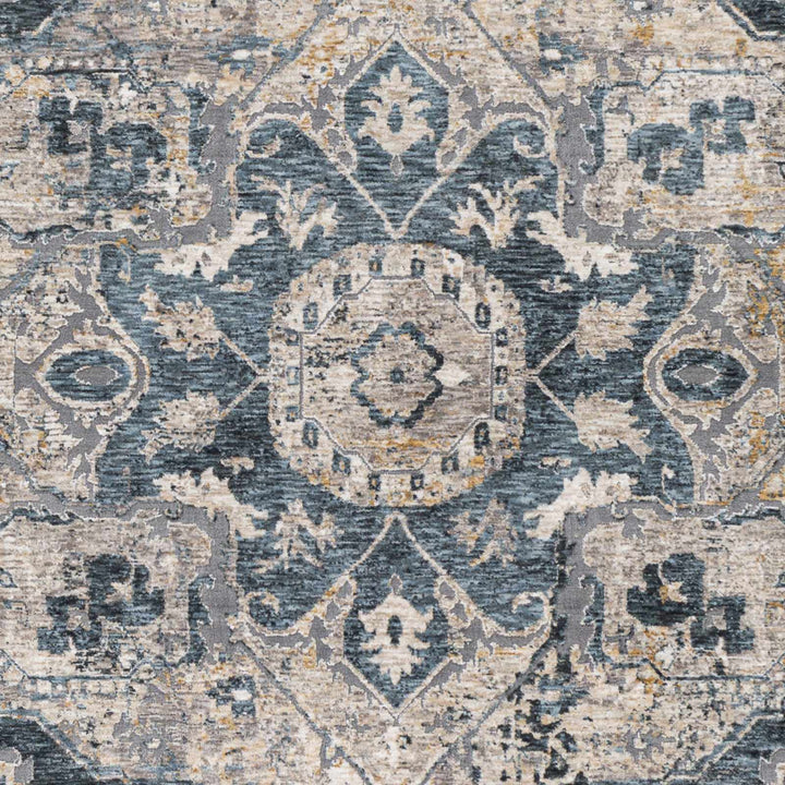 Traditional Medallion Charcoal And Camel Area Rug - The Rug Decor