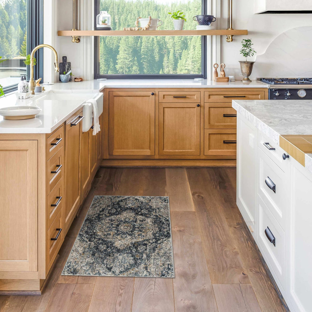 Traditional Medallion Charcoal And Camel Area Rug - The Rug Decor