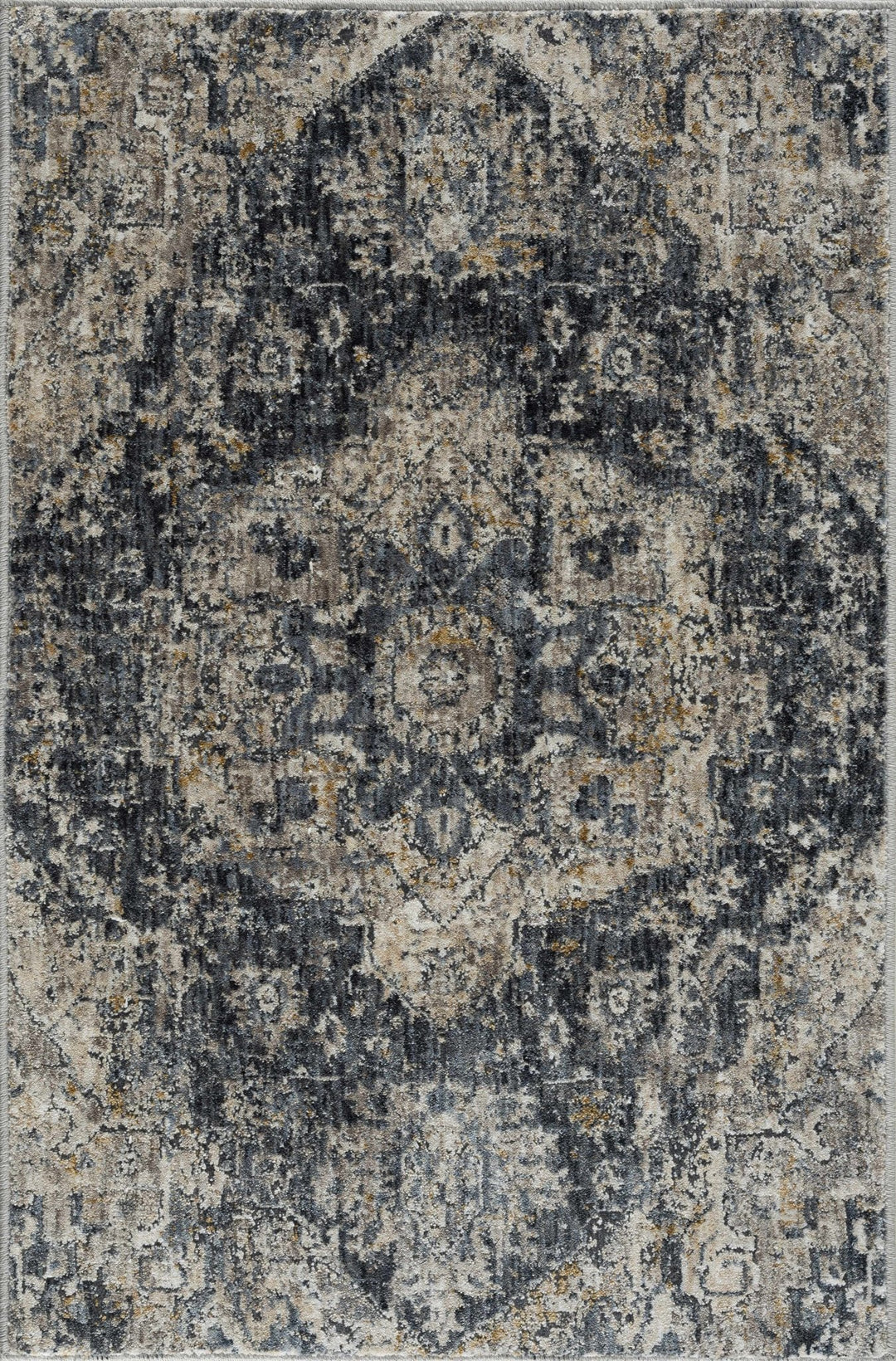 Traditional Medallion Charcoal And Camel Area Rug - The Rug Decor