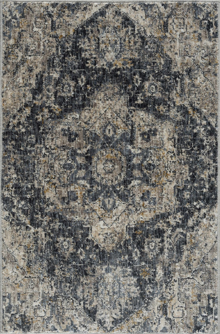 Traditional Medallion Charcoal And Camel Area Rug - The Rug Decor