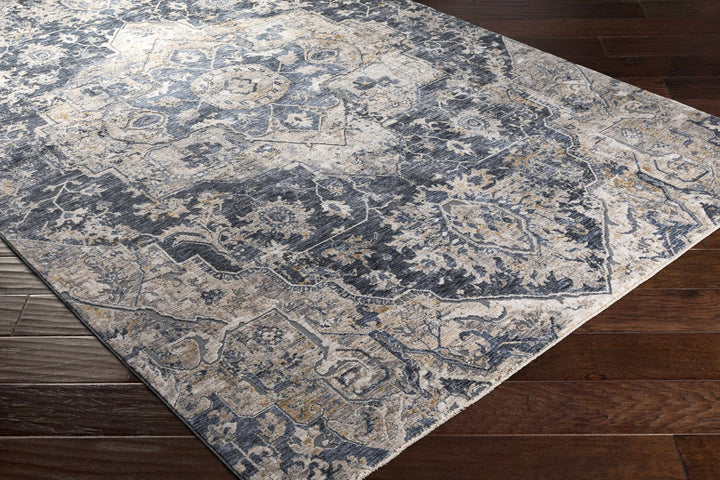 Traditional Medallion Charcoal And Camel Area Rug - The Rug Decor