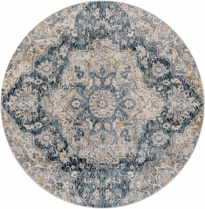 Traditional Medallion Charcoal And Camel Area Rug - The Rug Decor