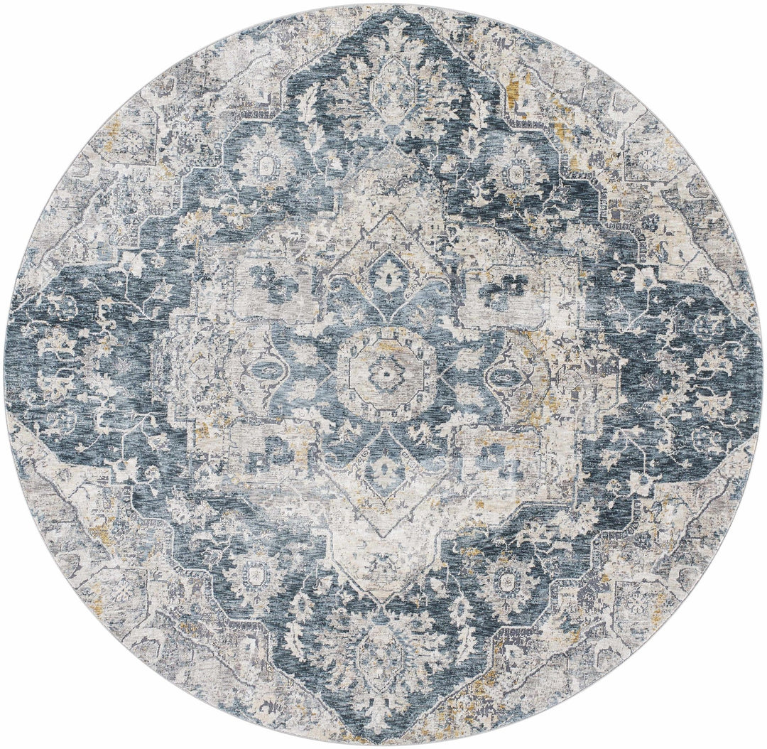 Traditional Medallion Charcoal And Camel Area Rug - The Rug Decor