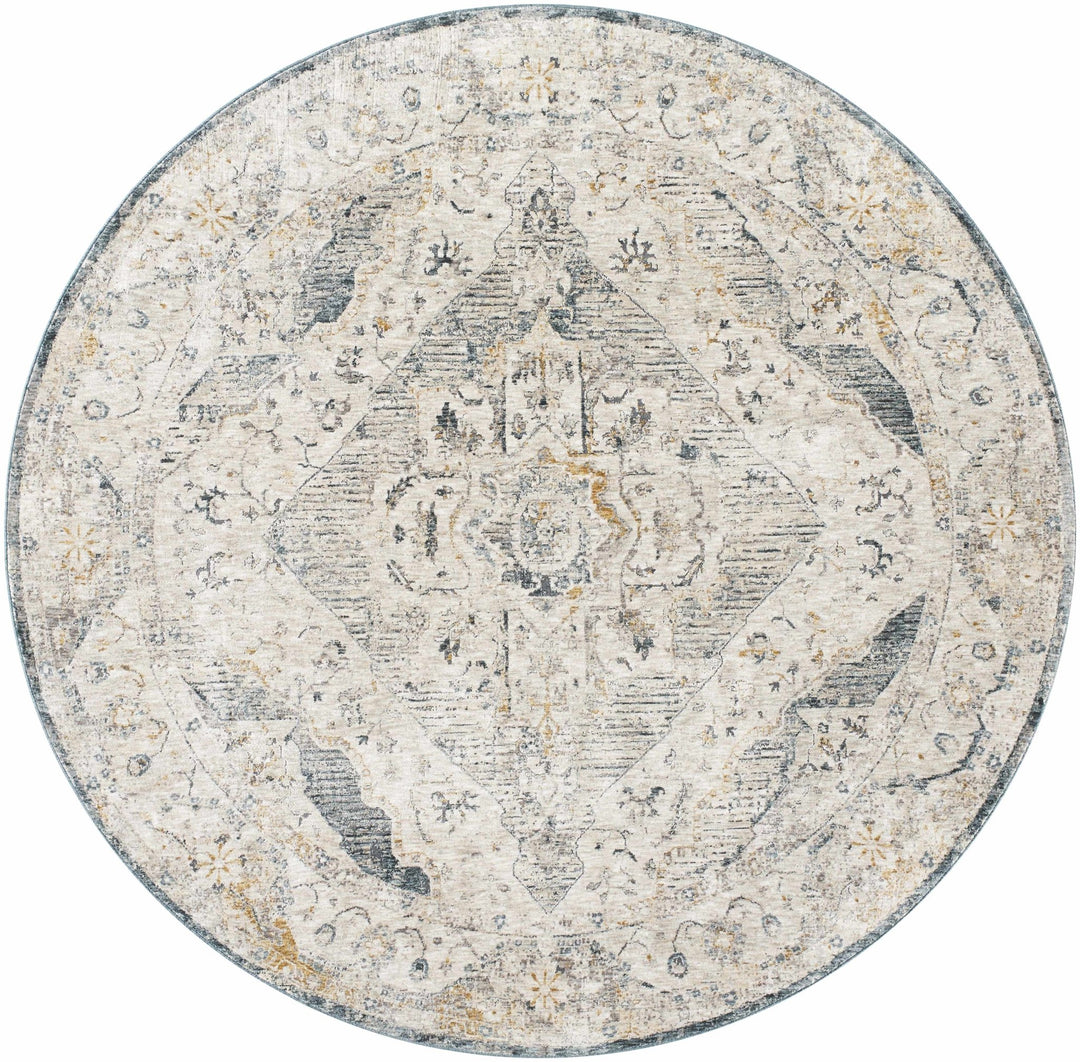 Traditional Medallion Design Beige and Gray Rug - The Rug Decor