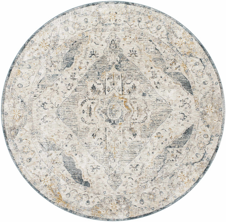 Traditional Medallion Design Beige and Gray Rug - The Rug Decor