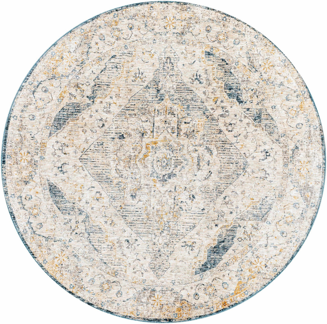 Traditional Medallion Design Beige and Gray Rug - The Rug Decor