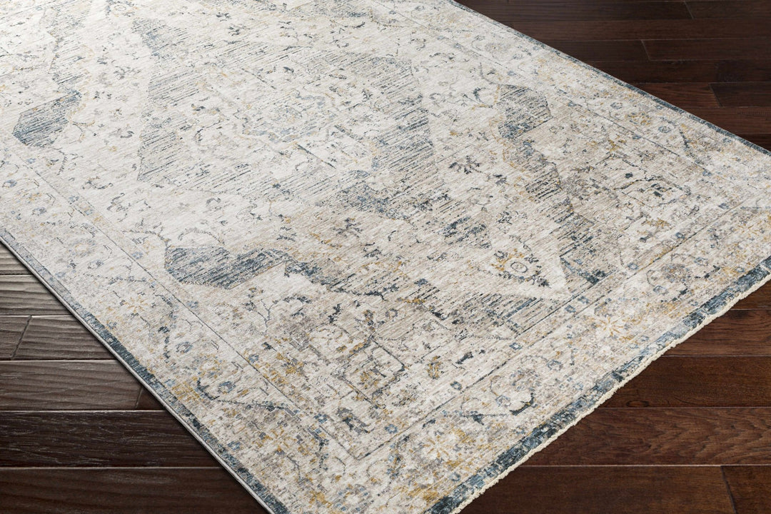 Traditional Medallion Design Beige and Gray Rug - The Rug Decor