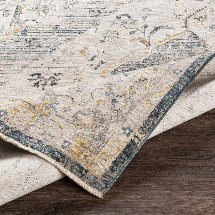 Traditional Medallion Design Beige and Gray Rug - The Rug Decor