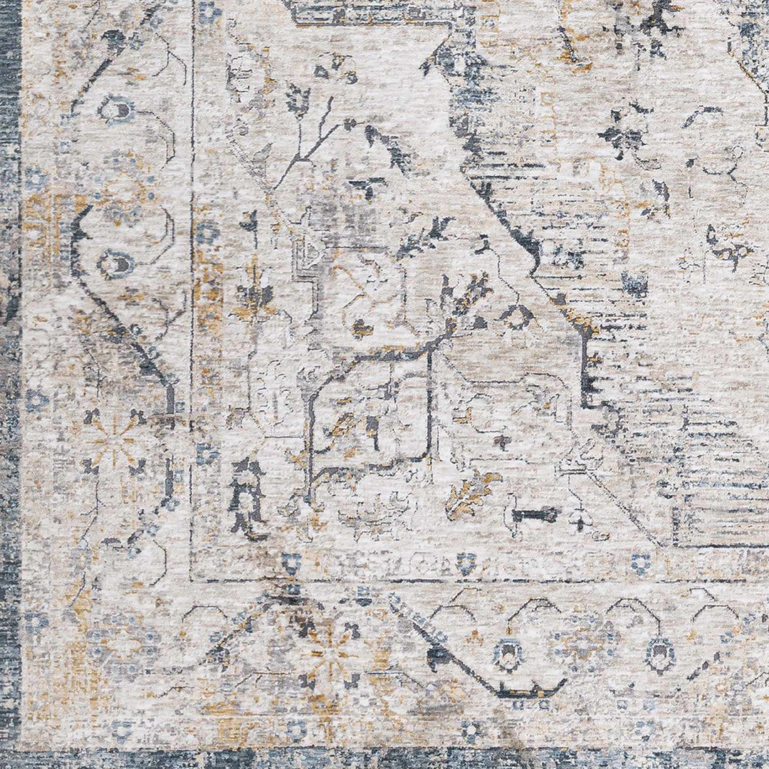 Traditional Medallion Design Beige and Gray Rug - The Rug Decor