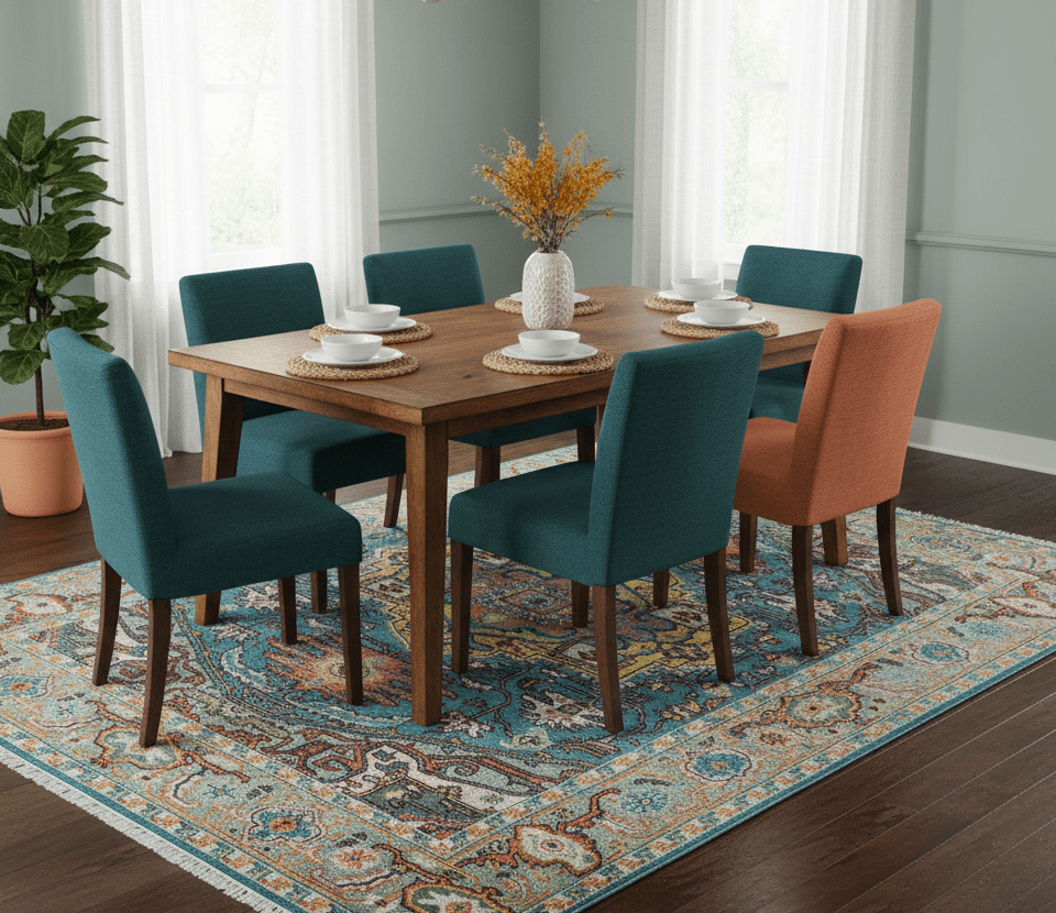 Traditional Medallion Design Blue Hand knotted 8x10 Wool Area Rug - The Rug Decor