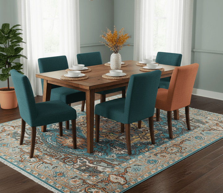 Traditional Medallion Design Blue Hand knotted 8x10 Wool Area Rug - The Rug Decor