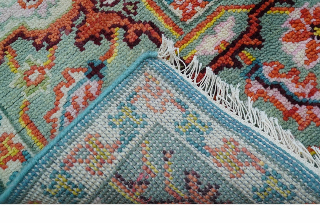 Traditional Medallion Design Blue Hand knotted 8x10 Wool Area Rug - The Rug Decor