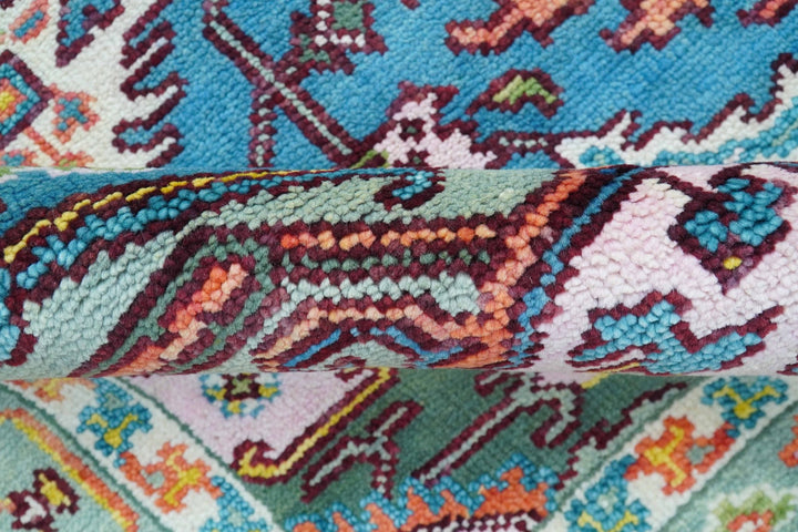 Traditional Medallion Design Blue Hand knotted 8x10 Wool Area Rug - The Rug Decor