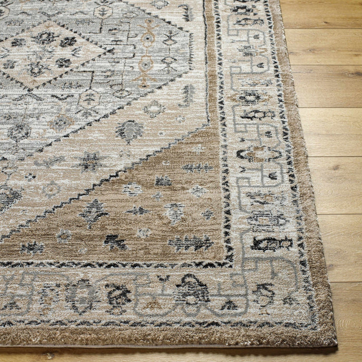 Traditional Medallion Design Gray Machine Woven Area Rug - The Rug Decor