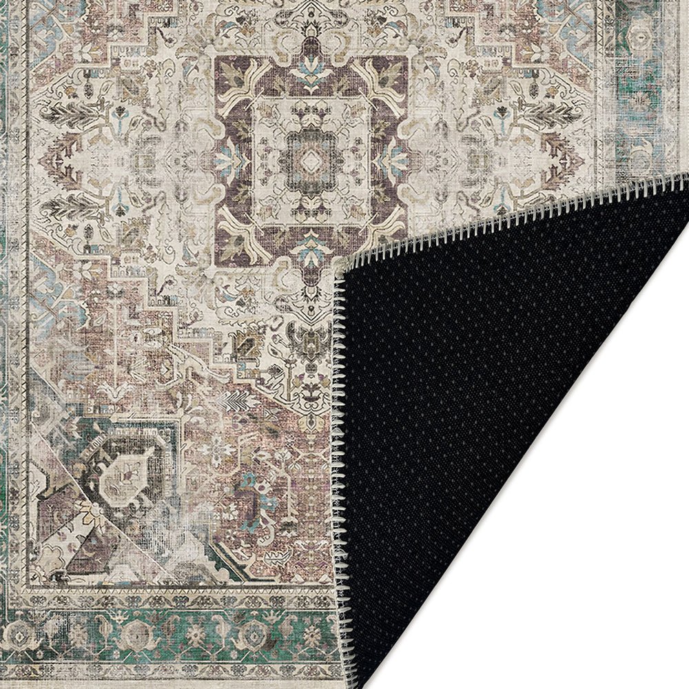 Traditional Medallion Design Machine Washable Cotton Rug - The Rug Decor