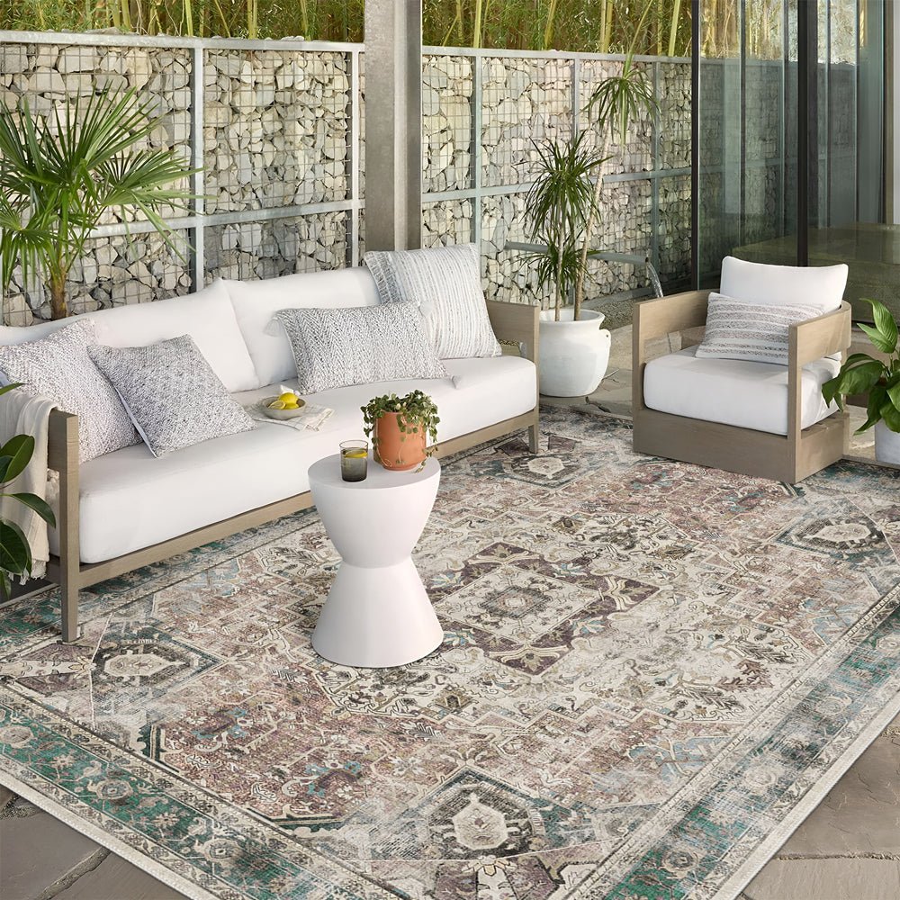 Traditional Medallion Design Machine Washable Cotton Rug - The Rug Decor