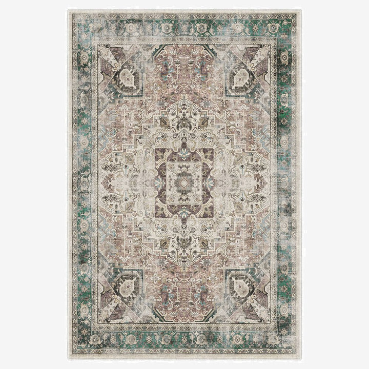 Traditional Medallion Design Machine Washable Cotton Rug - The Rug Decor