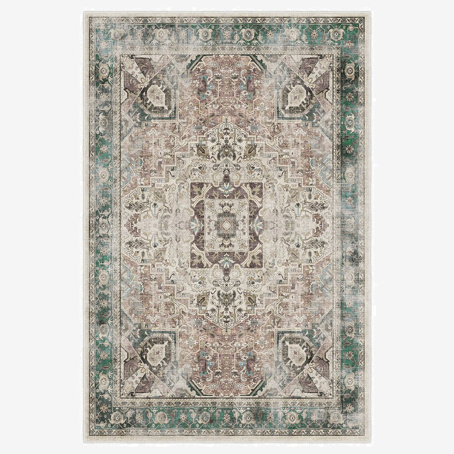 Traditional Medallion Design Machine Washable Cotton Rug - The Rug Decor