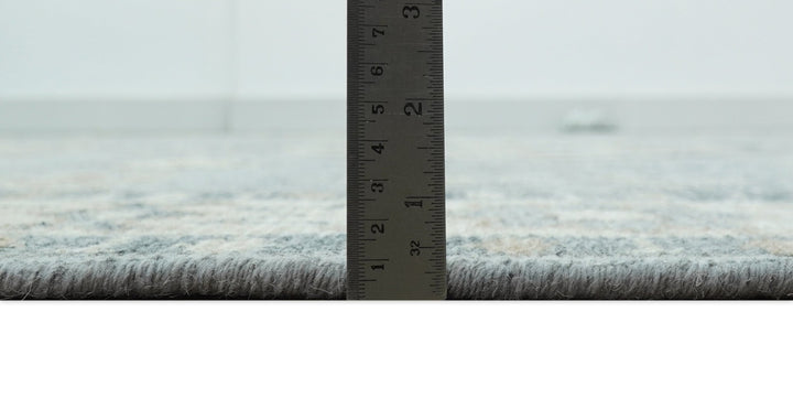 Traditional Medallions Design Blue And Beige Custom Made Wool And Linen Blend Rug - The Rug Decor