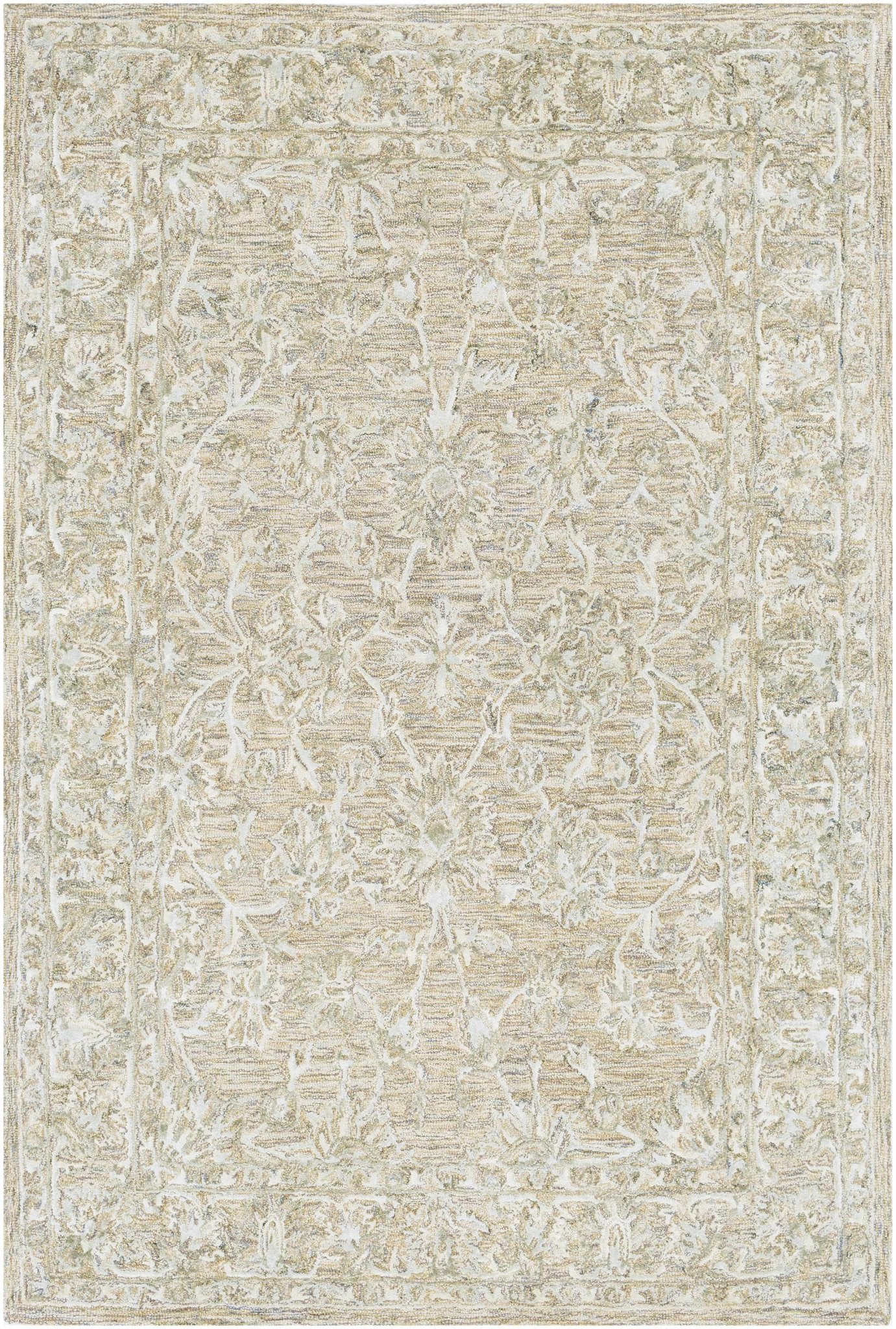 Traditional Mustard, Ivory And Olive Hand Tufted Wool Area Rug - The Rug Decor