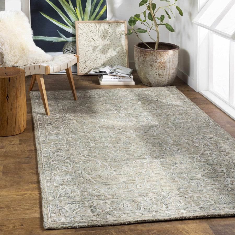 Traditional Mustard, Ivory And Olive Hand Tufted Wool Area Rug - The Rug Decor