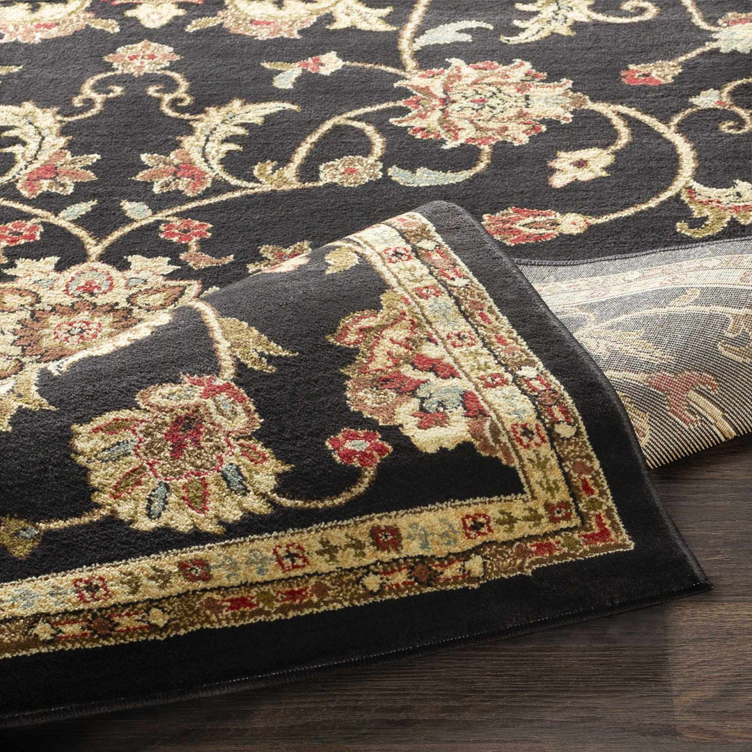 Traditional Oriental Black Machine Woven Rug - The Rug Decor