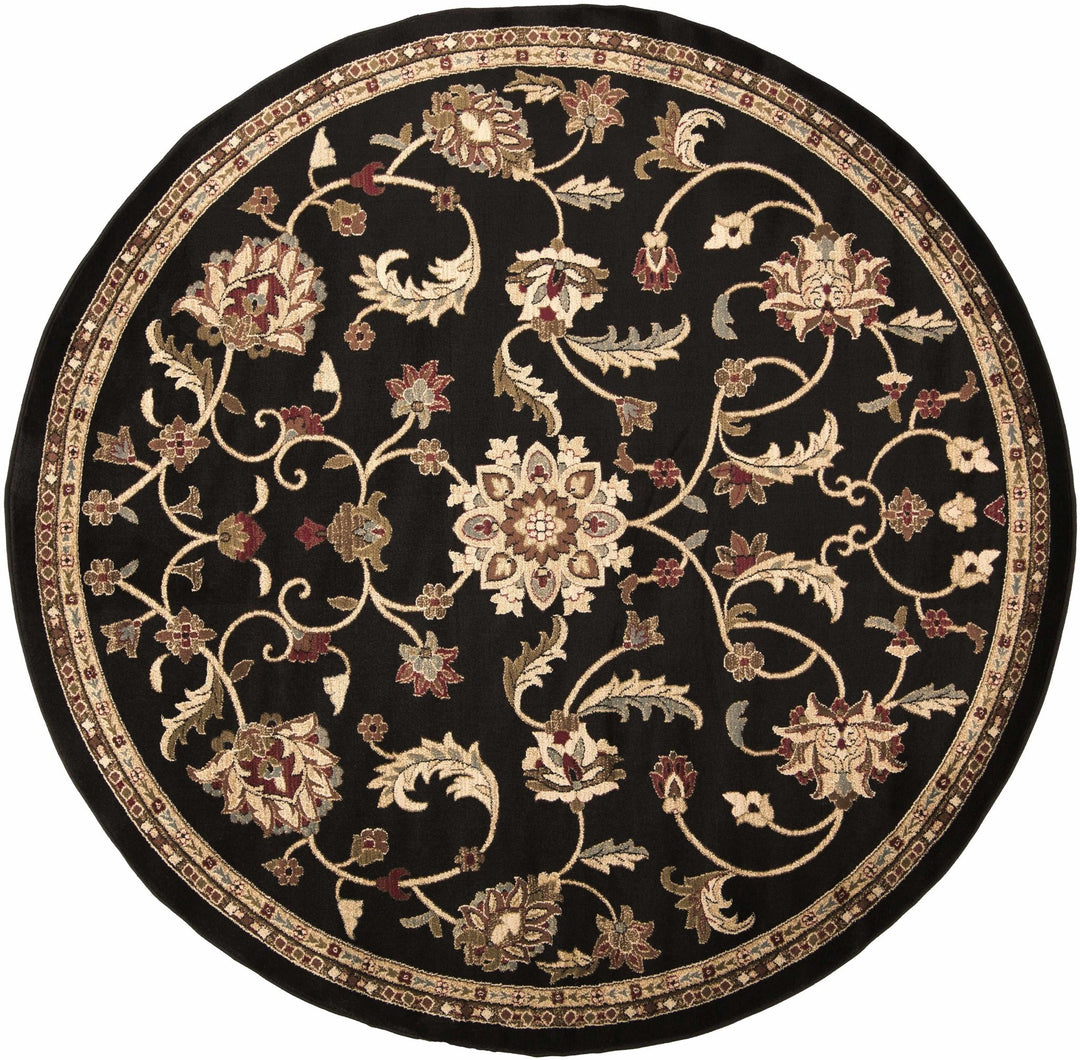 Traditional Oriental Black Machine Woven Rug - The Rug Decor
