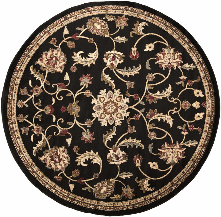 Traditional Oriental Black Machine Woven Rug - The Rug Decor