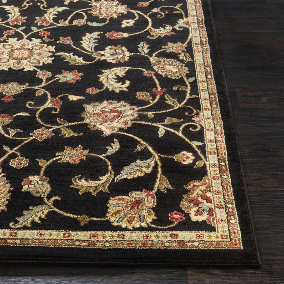 Traditional Oriental Black Machine Woven Rug - The Rug Decor