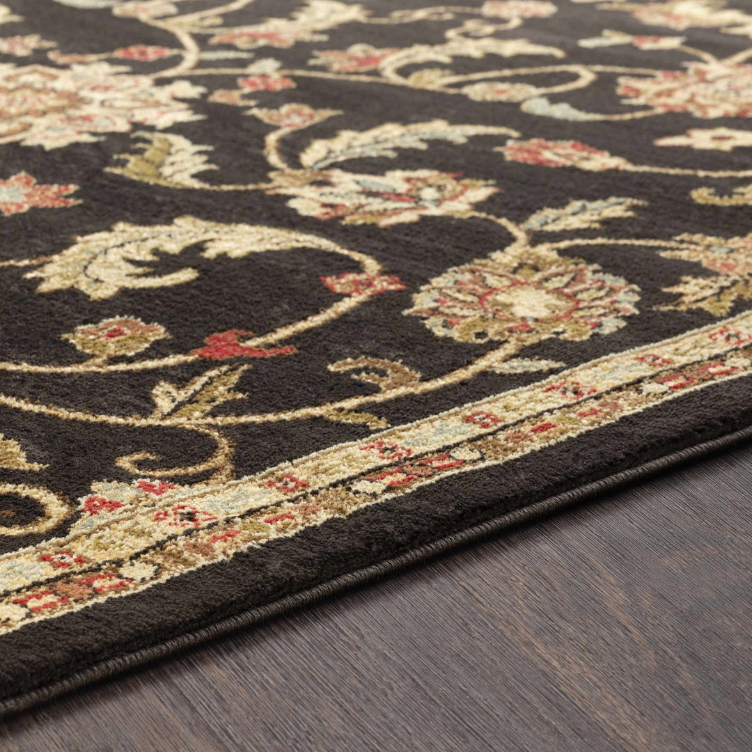 Traditional Oriental Black Machine Woven Rug - The Rug Decor