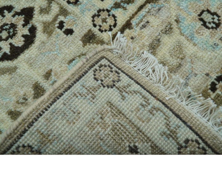 Traditional Oriental Design Beige Hand knotted 6x8.7 Wool Area Rug - The Rug Decor