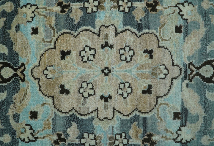 Traditional Oriental Design Beige Hand knotted 6x8.7 Wool Area Rug - The Rug Decor