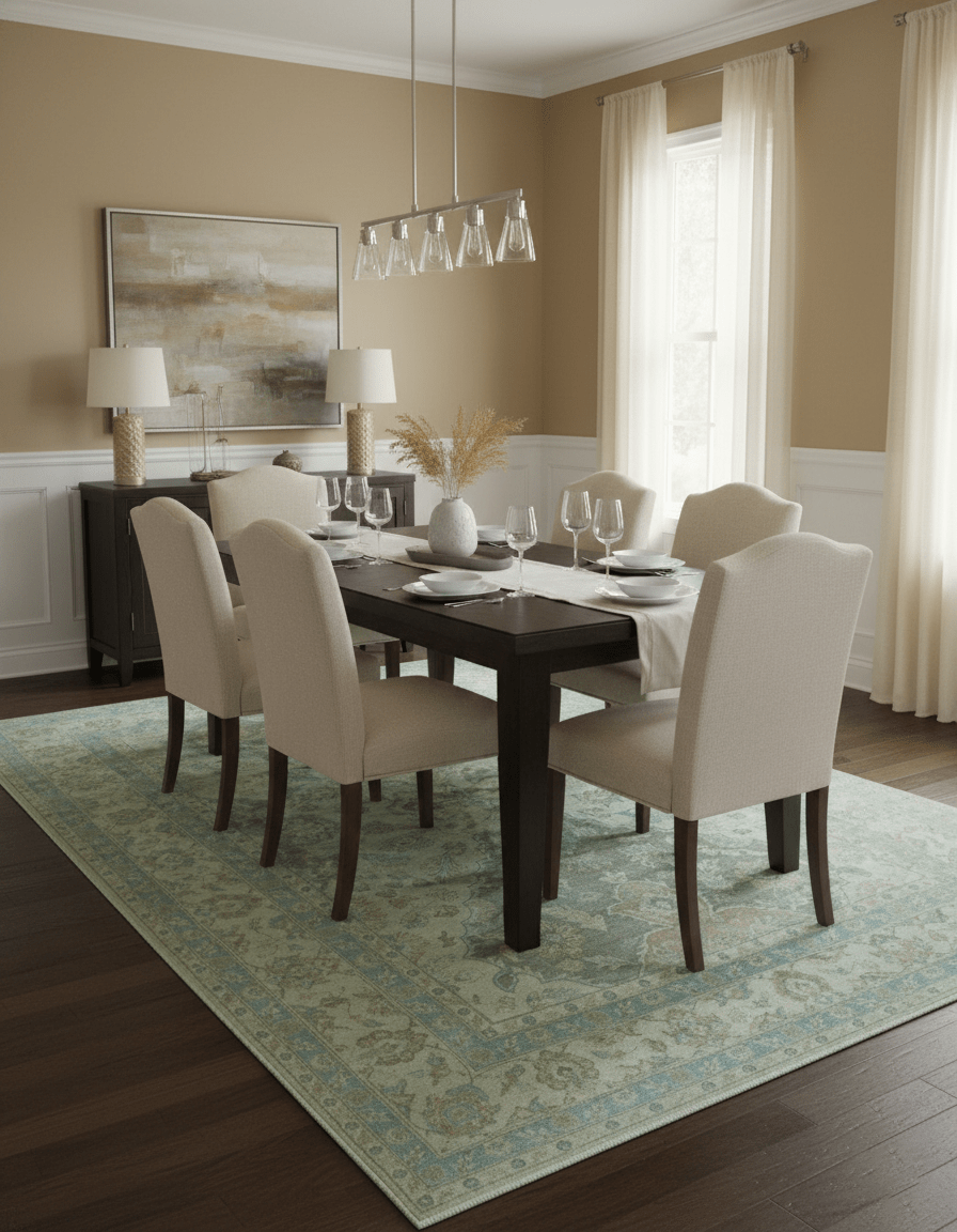 Traditional Oriental Design Blue And Beige Hand Knotted 8.5x11 Wool Area Rug - The Rug Decor