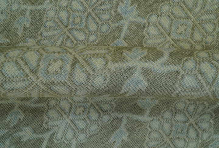 Traditional Oriental Design Brown, Blue And Beige Hand Knotted 6x8 Wool Area Rug - The Rug Decor