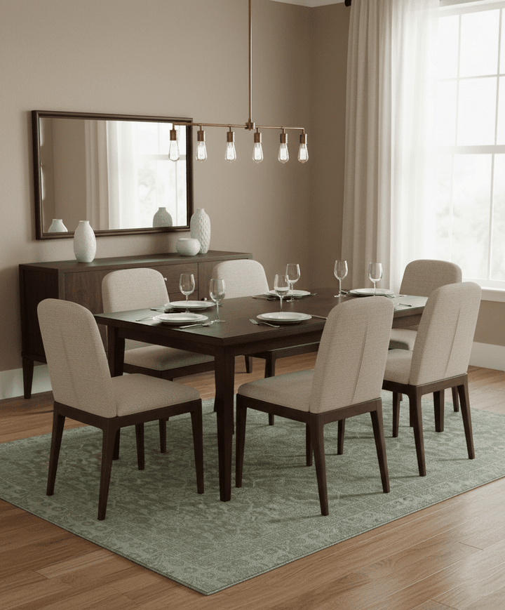 Traditional Oriental Design Brown, Blue And Beige Hand Knotted 6x8 Wool Area Rug - The Rug Decor