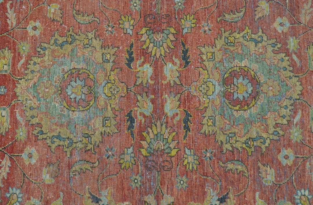 Traditional Oriental Design Fine Rust And Blue Hand Knotted 4x6 Wool Area Rug - The Rug Decor