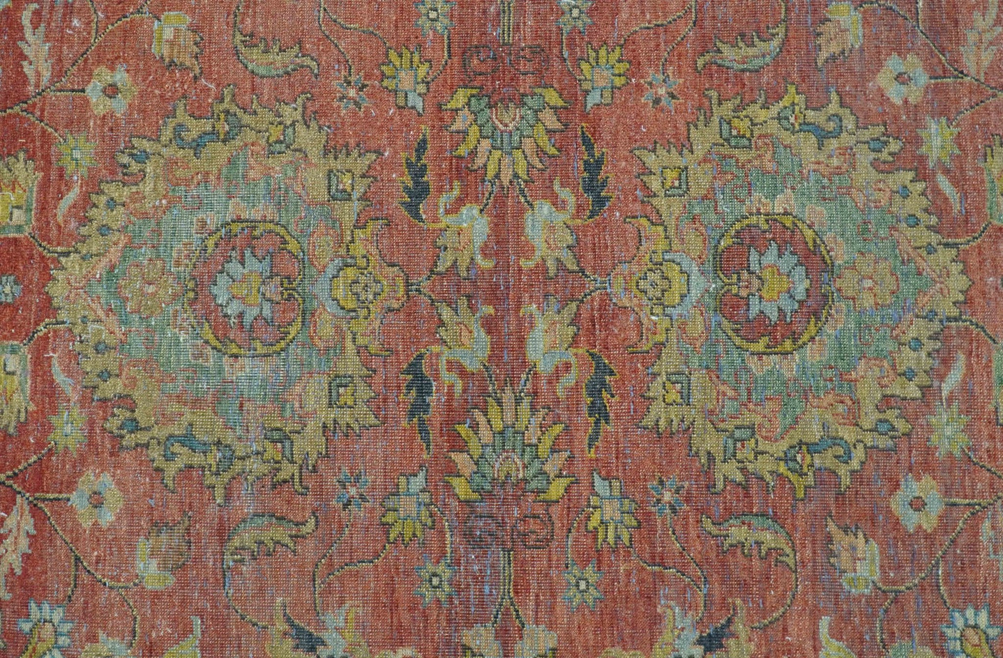 Traditional Oriental Design Fine Rust And Blue Hand Knotted 4x6 Wool Area Rug - The Rug Decor