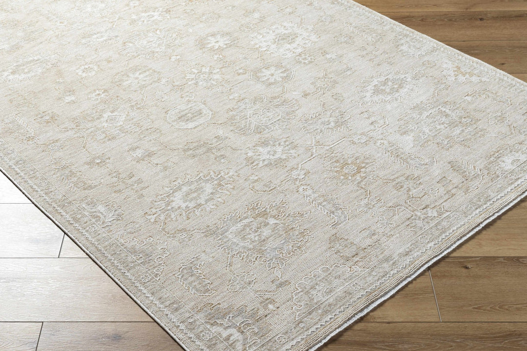Traditional Oriental Design Silver Machine Woven Rug - The Rug Decor