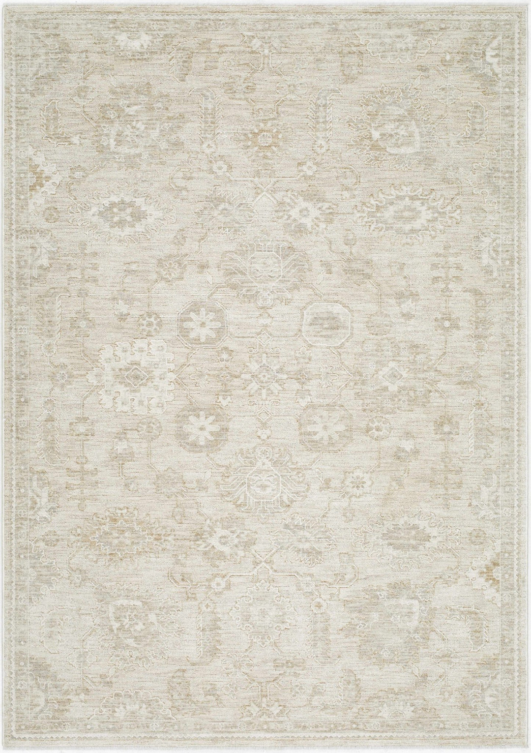 Traditional Oriental Design Silver Machine Woven Rug - The Rug Decor