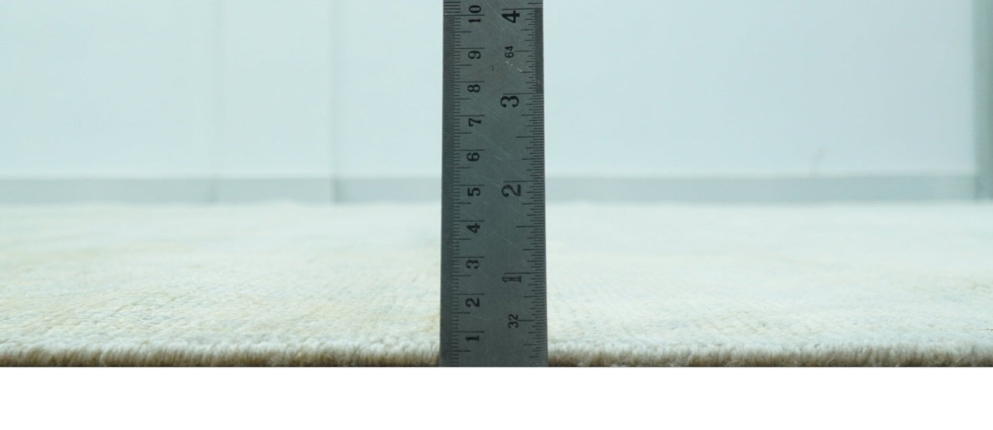 Traditional Oushak Beige And Blue 10x14 Hand Knotted Wool Area Rug - The Rug Decor