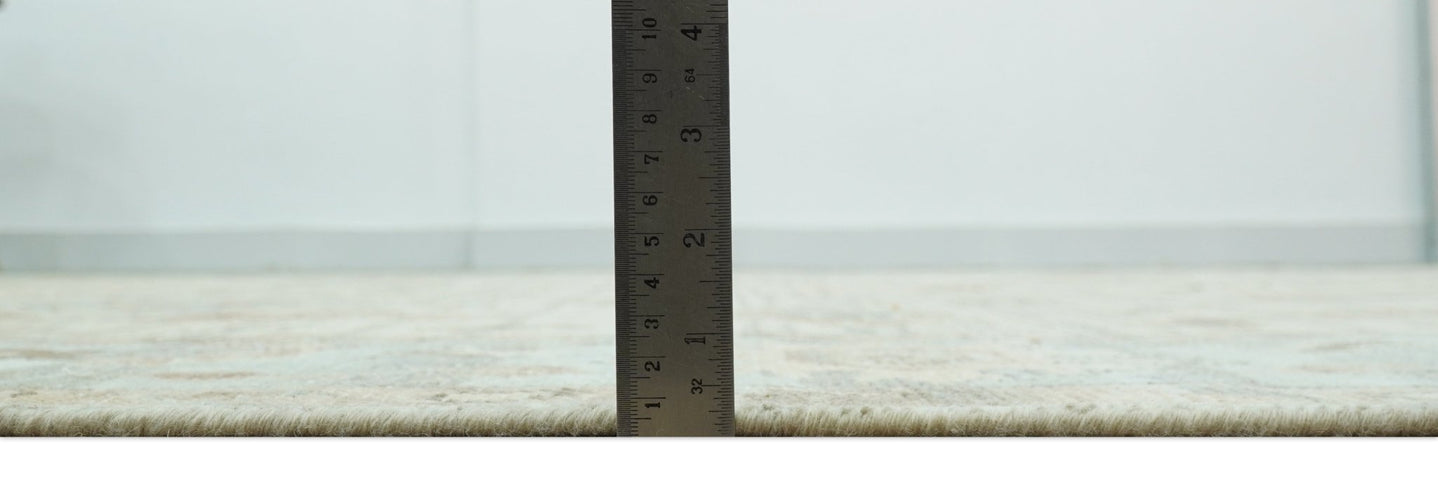 Traditional Oushak Beige, Brown And Blue 8X10 Hand Knotted wool rug - The Rug Decor