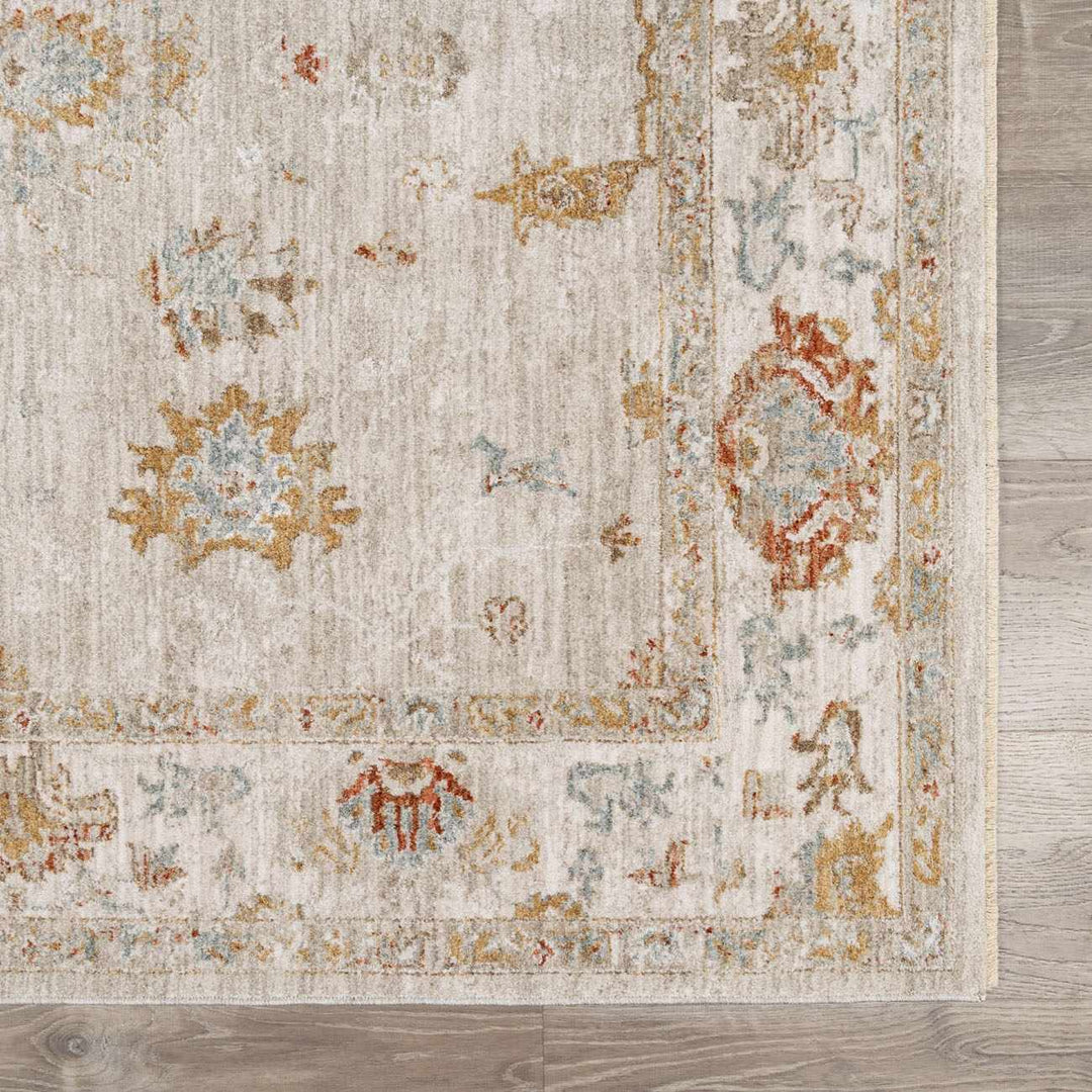 Traditional Oushak Beige Machine Woven Area Rug - The Rug Decor